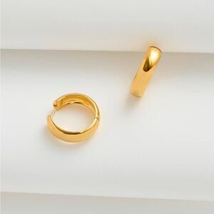 Madewell Demi-Fine Chunky Medium Hoop 14K gold over sterling silver retail $108